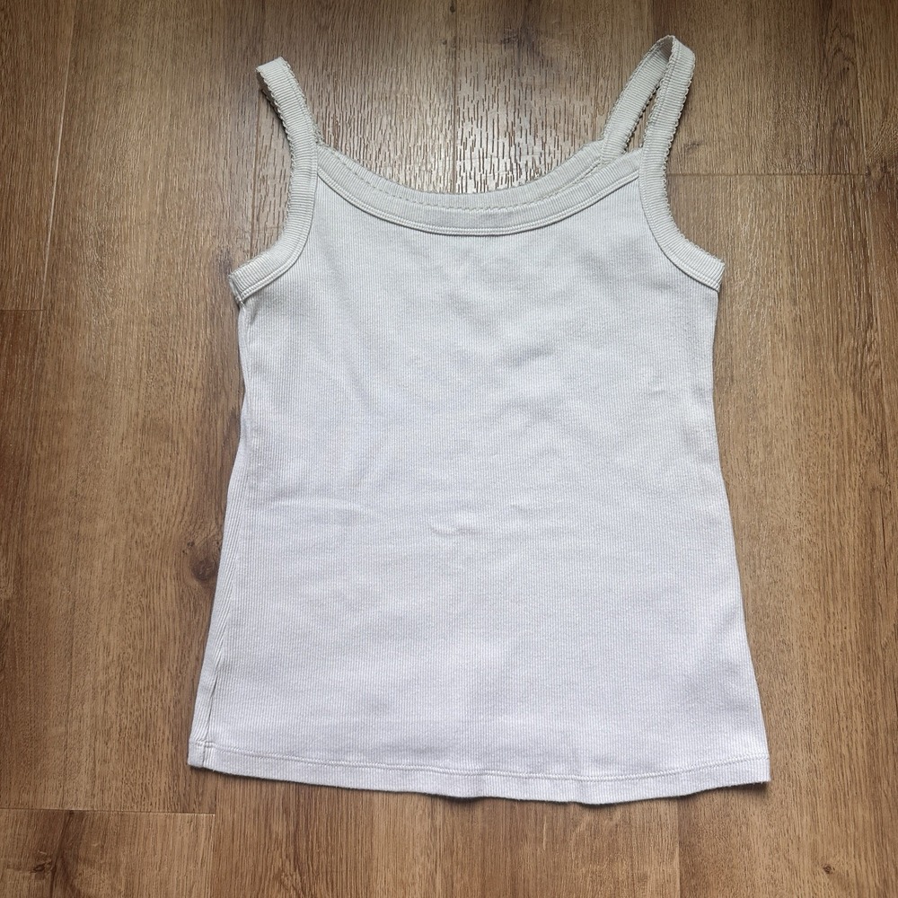 Old Navy Women's Cream Cotton Ribbed Cami Tank Top Size‎ Small